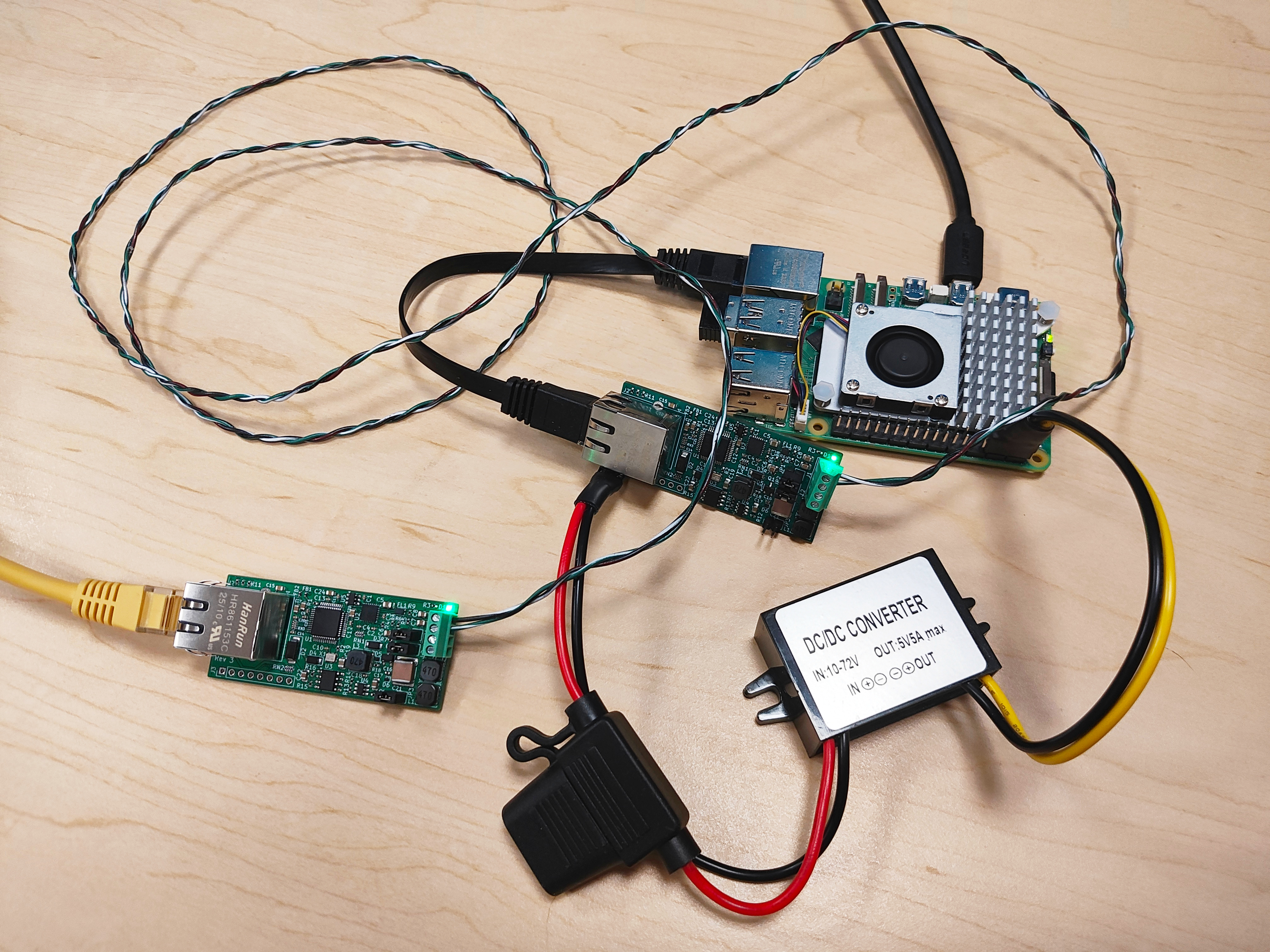 Another view of the bridge-to-bridge demo setup